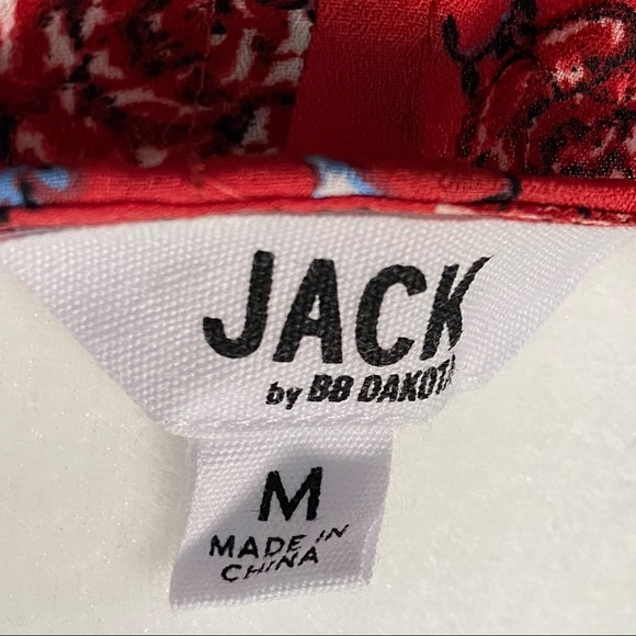 Jack by BB Dakota Red Rose Floral Back Tie Top - Picture 7 of 7